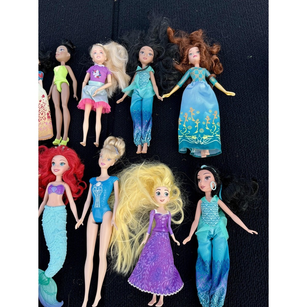 Disney Princess Dolls Bundle Ariel Rapunzel Jasmine Moana Cinderella Belle Lot o - Picture 6 of 7
